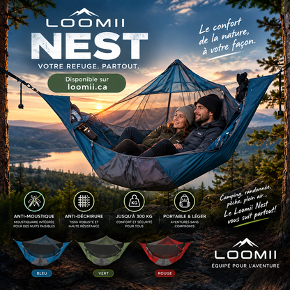 Loomii Nest — Hamac Multi-Personnes Anti-Déchirure et Anti-Moustique