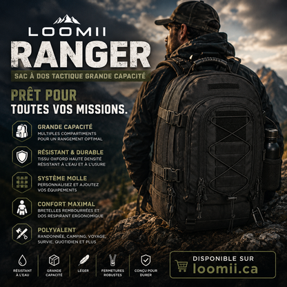 Loomii Ranger — Sac à Dos Tactique Grande Capacité