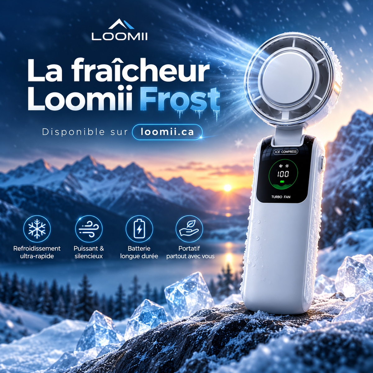 Loomii Frost — Ventilateur Portatif Rafraîchissant Main & Cou